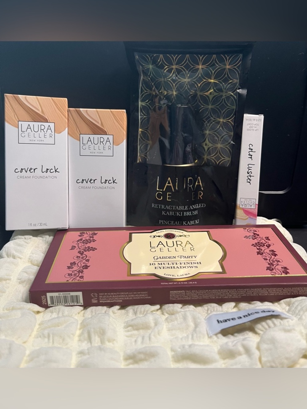 Laura Geller Garden Party Eyeshadow Palette with 2 Foundations, Brush & Gloss